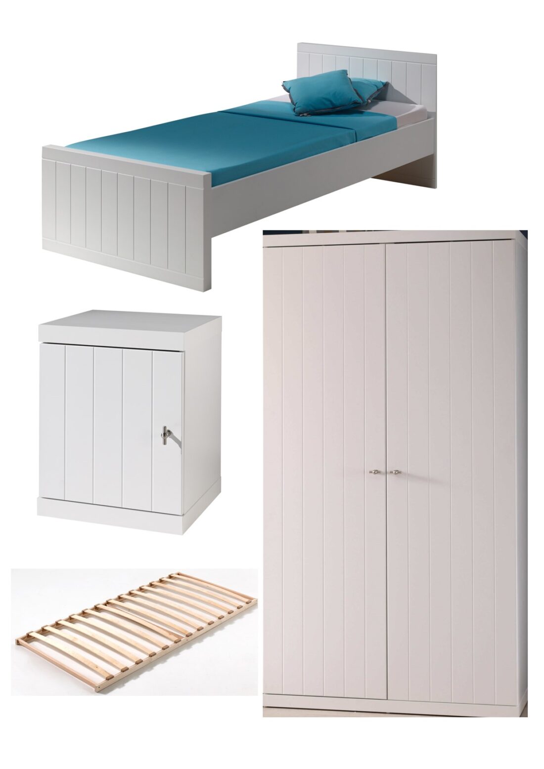 Deze Robin Combinatie Bestaat Uit Het Robin Bed 90 X 200 Cm Met Lattenbodem Nachtkastje En 2 Deurskleerkast