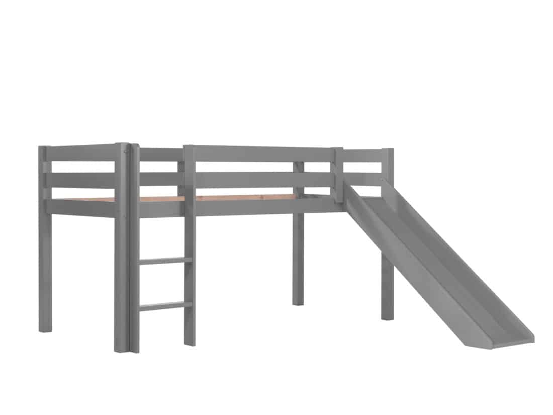 Deze Pino Combinatie Bestaat Uit Een Grijze Pino Hoogslaper Met Glijbaan En Een Speelgordijn Pet Shop