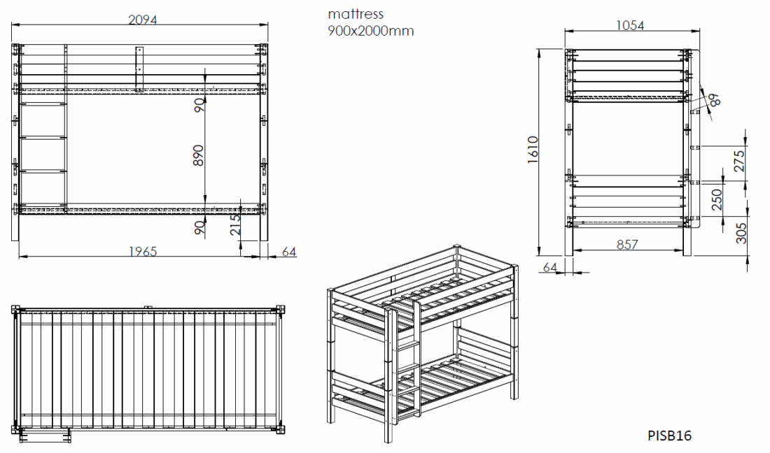 Pino Sb H160cm Natuur