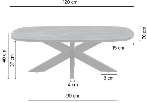 Deense Ovale Salontafel 120 Mango Asblond