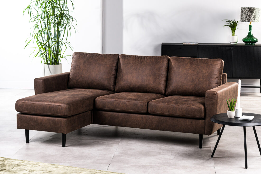 3 Zitsbank Met Chaiselongue Links Of Rechts S430 8211 Stof Savannah Bruin