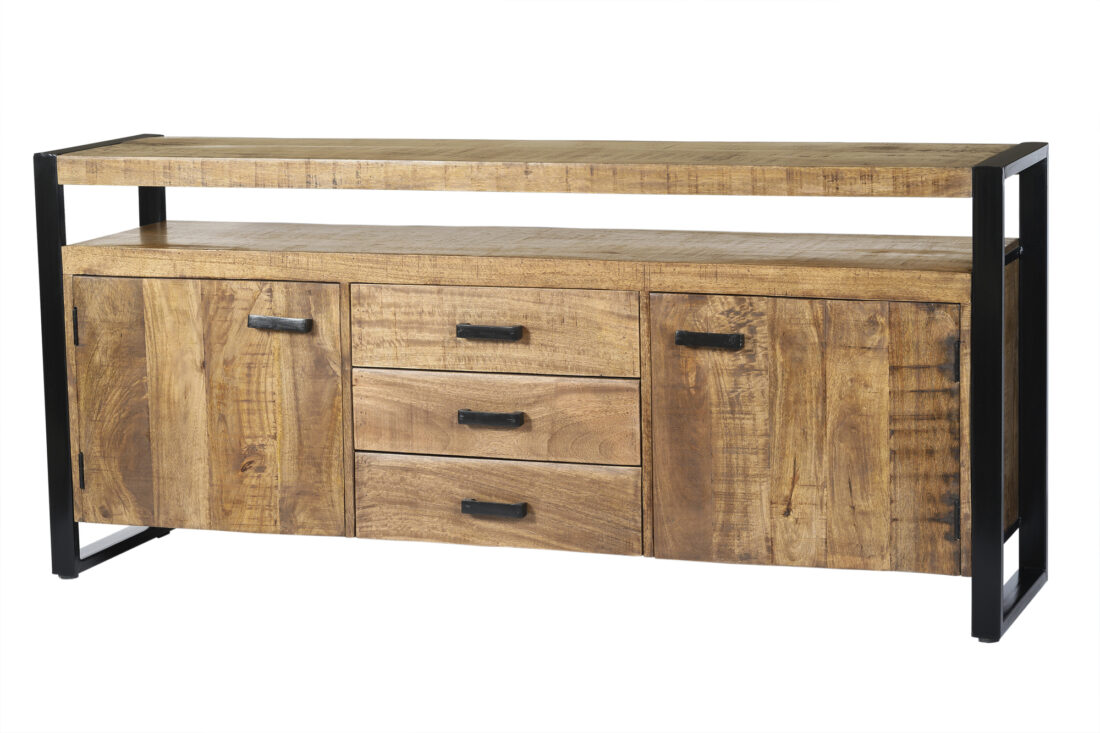 Dressoir Nairobi 8211 Mangohout 8211 Metaal 8211 180 Cm
