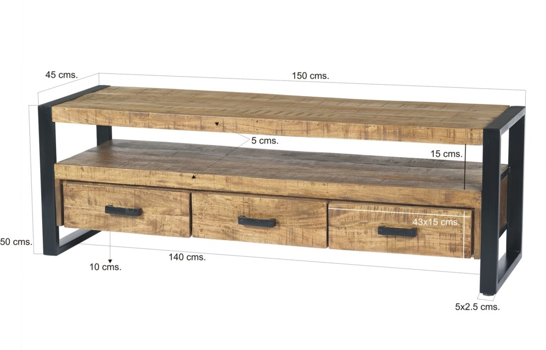 Dressoir Nairobi 8211 Mangohout 8211 Metaal 8211 150 Cm Dressoir Nairobi 8211 Mangohout 8211 Metaal 8211 150 Cm