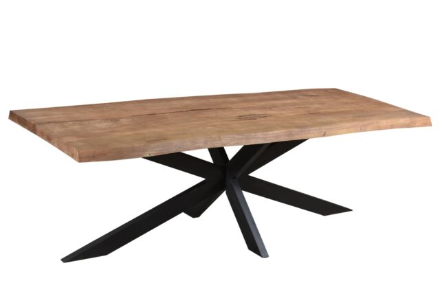 Eetkamertafel Nairobi 8211 Mangohout 8211 Metaal 8211 Boomtopspin 8211 180 Cm
