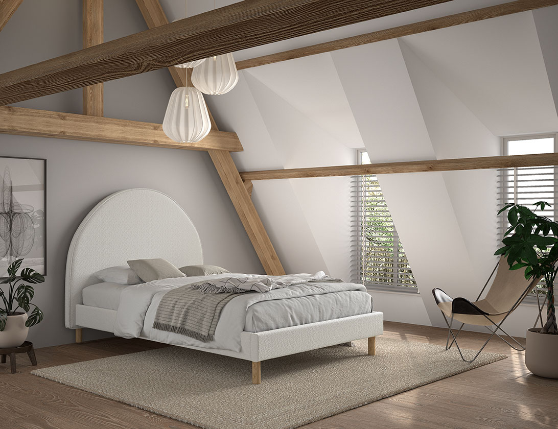 Moon Bed 140 215 200 Boucl Wit