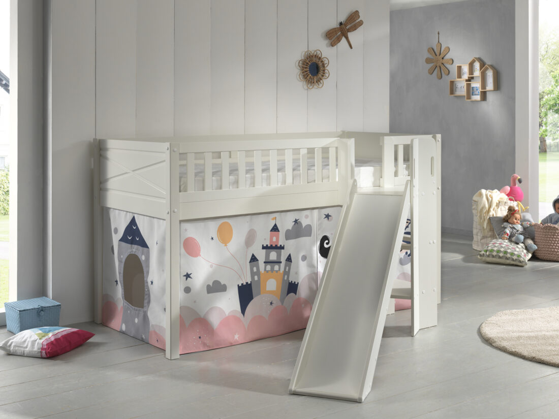 Deze Scott Combinatie Bestaat Uit De Hoogslaper Met Glijbaan En Het Princess Sophie Speelgordijn