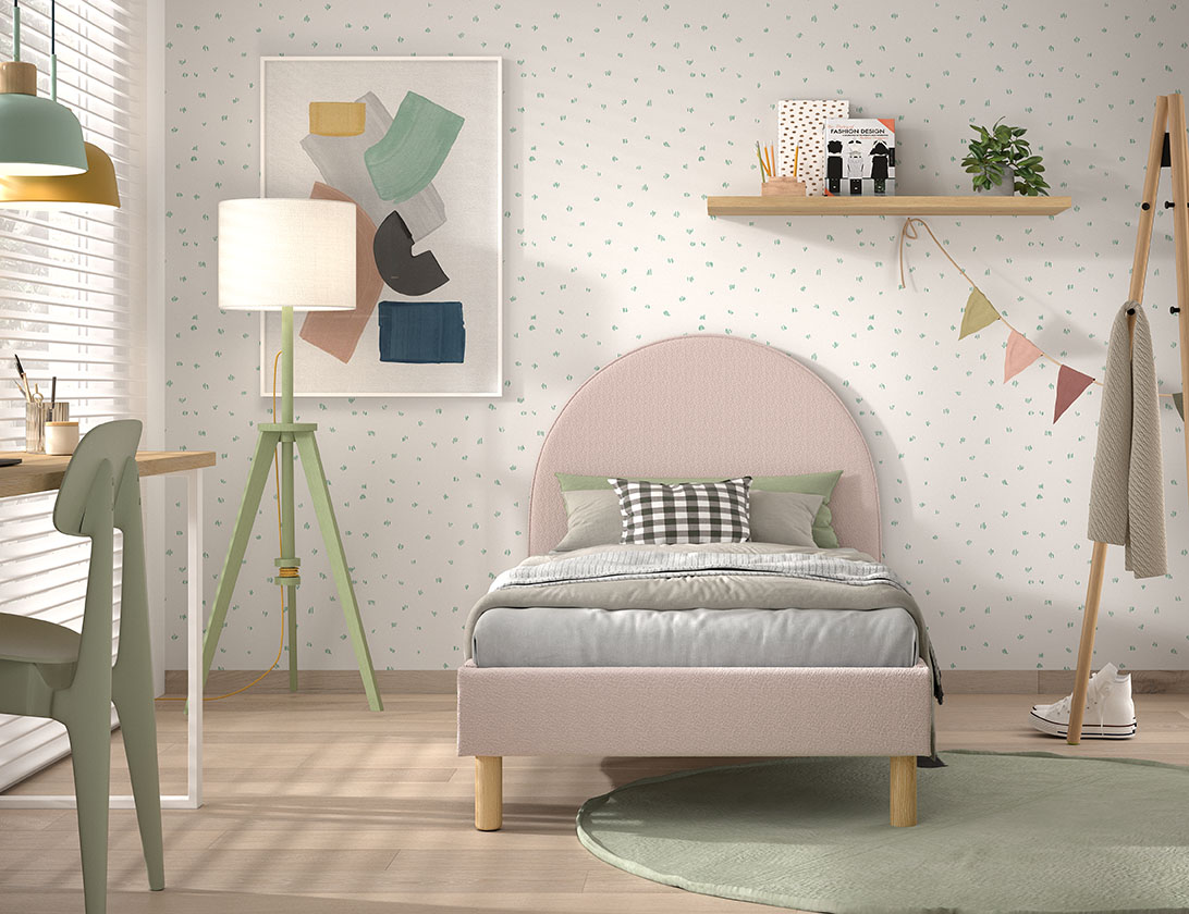 Moon Bed 90 215 200 Boucl Roze