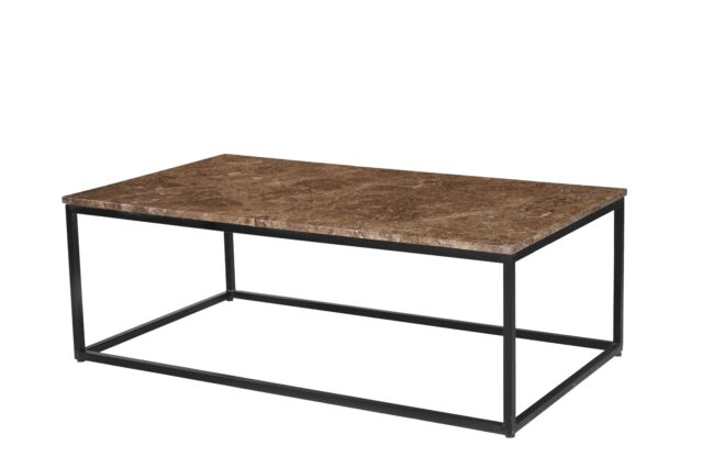 Salontafel Brix Dion 8211 Bruin Emperador Blad 8211 Metaal 8211 120 Cm