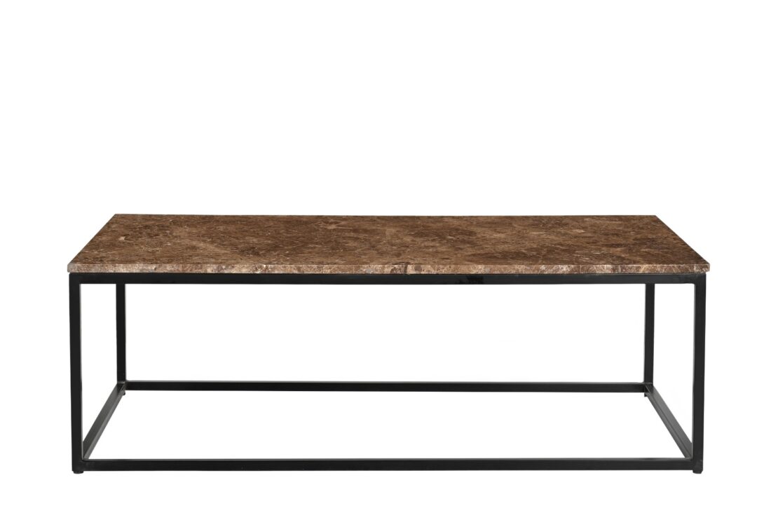 Salontafel Brix Dion 8211 Bruin Emperador Blad 8211 Metaal 8211 120 Cm