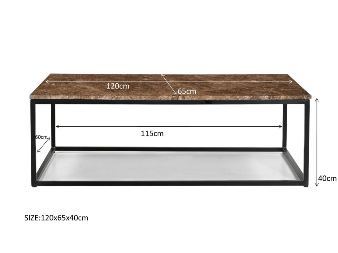 Salontafel Brix Dion 8211 Bruin Emperador Blad 8211 Metaal 8211 120 Cm