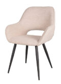 Armstoel Fer - Stof Naturel Bouclé - Metaal (minimale bestelling 2 stuks)
