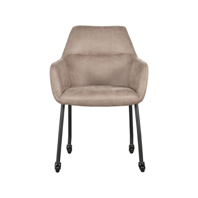 Armstoel Lenny 8211 Stof Taupe Microvezel 8211 Metaal Minimale Bestelling 2 Stuks