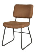 Eetkamerstoel Noah - Stof Cognac - Microvezel - Metaal