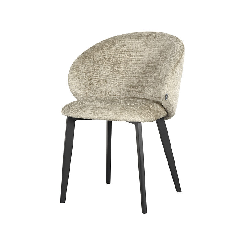 Eetkamerstoel Logan 8211 Stof Beige Fluweel 8211 Metaal Minimale Bestelling 2 Stuks