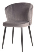 Eetkamerstoel Wave - Stof Grijs Fluweel - Metaal (minimale bestelling 2 stuks)