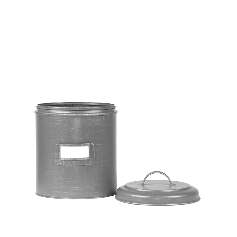 Label51 Opbergblik 8211 Antiek Grijs 8211 Metaal 8211 L 8211 18x18x24 Cm