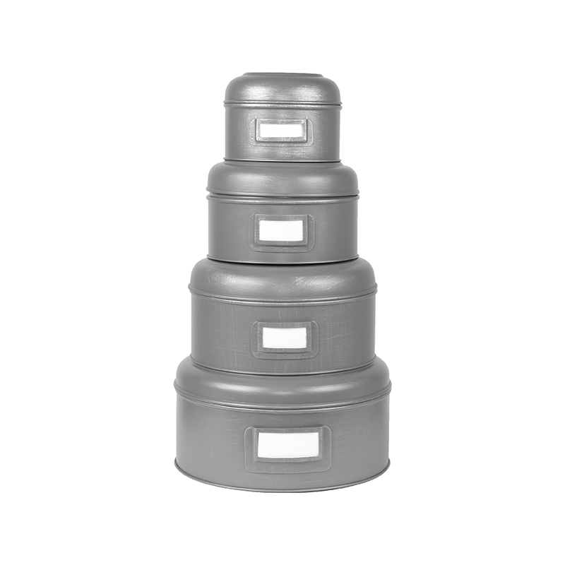 Label51 Opbergblik 8211 Antiek Grijs 8211 Metaal 8211 S 8211 13x13x10 Cm