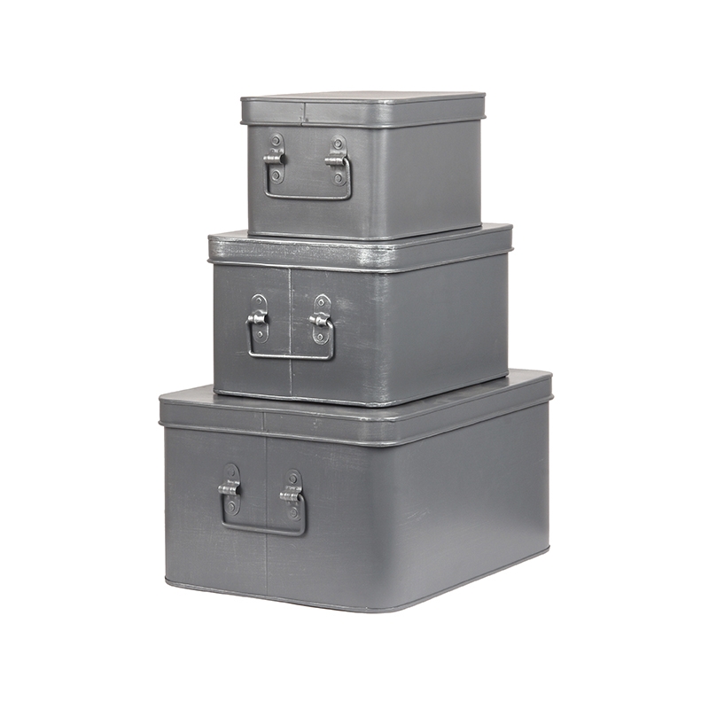 Label51 Media Opbergkist 8211 Grijs 8211 Metaal 8211 Xl