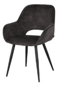 Armstoel Fer - Stof Antraciet Fluweel - Metaal (minimale bestelling 2 stuks)