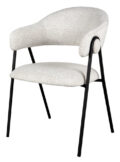 Armstoel Lowen - Stof Ecru Bouclé - Metaal (minimale bestelling 2 stuks)