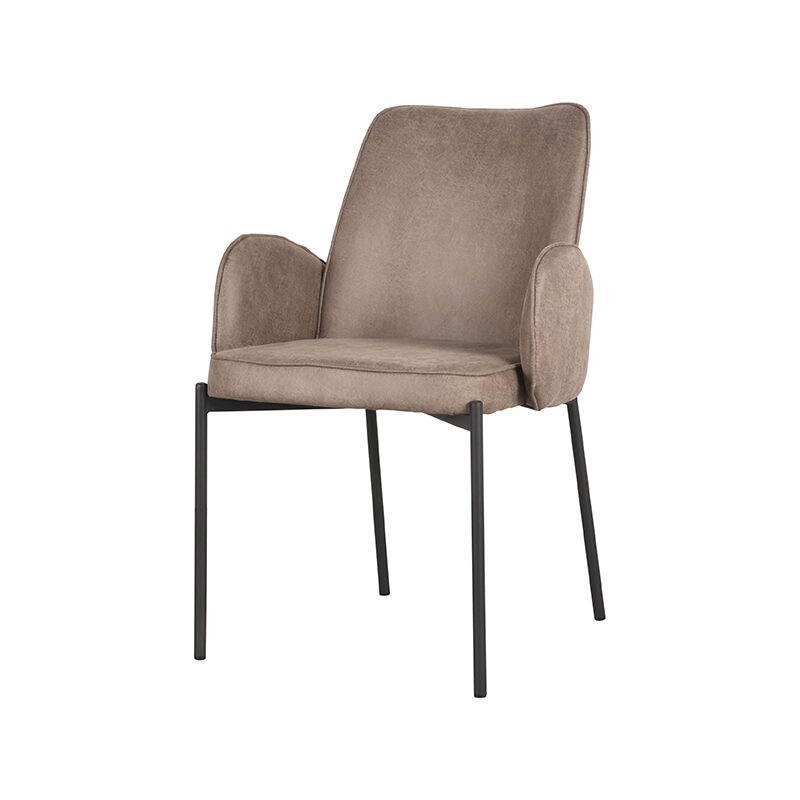 Armstoel Joni 8211 Stof Taupe Microvezel 8211 Metaal Minimale Bestelling 2 Stuks