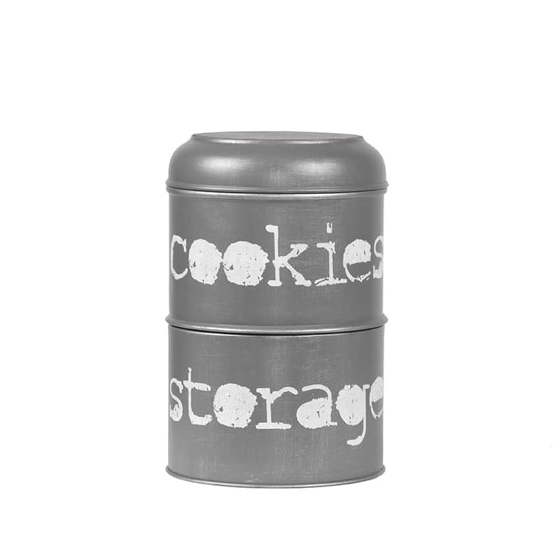 Label51 Opbergblik 8211 Antiek Grijs 8211 Metaal 8211 17x17x27 Cm