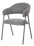 Armstoel Lowen - Stof Grijs Bouclé - Metaal (minimale bestelling 2 stuks)