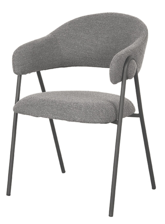 Armstoel Lowen 8211 Stof Grijs Boucl 8211 Metaal Minimale Bestelling 2 Stuks