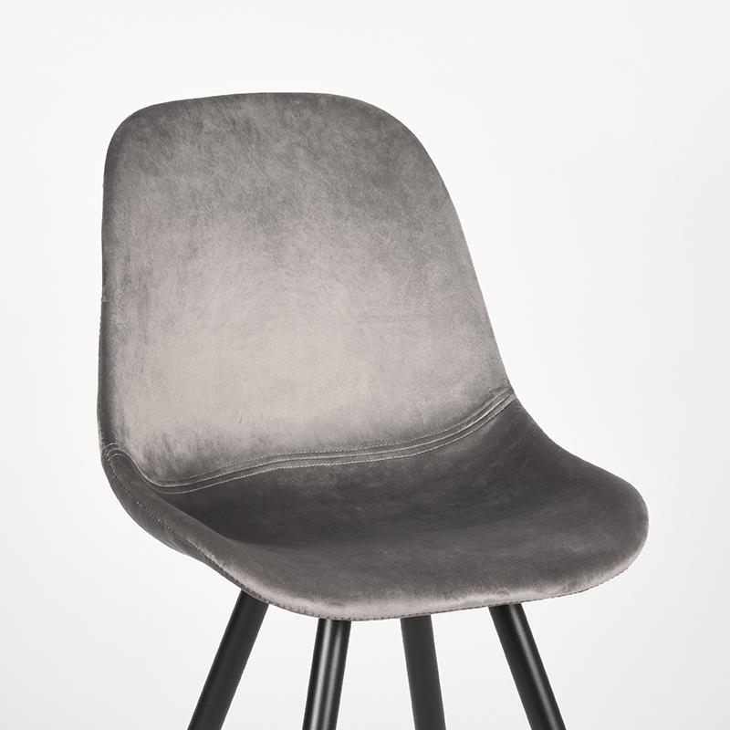 Label51 Eetkamerstoel Capri 8211 Grijs 8211 Fluweel