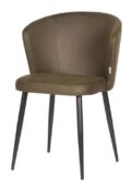 Eetkamerstoel Wave - Stof legergroen - Microvezel (minimale bestelling 2 stuks)