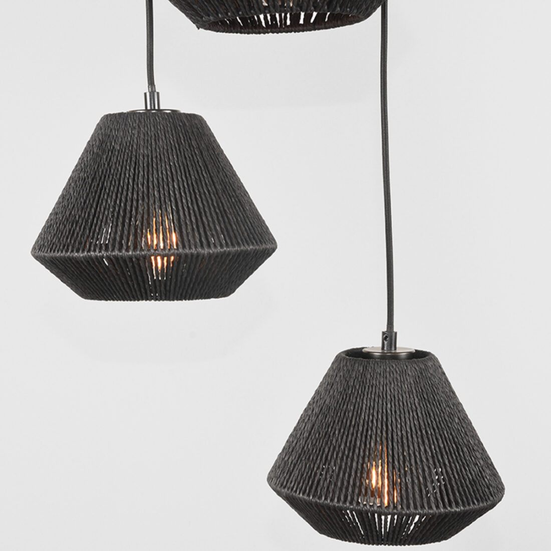 Label51 Hanglamp Ibiza 8211 Zwart 8211 Jute 8211 3 Lichts