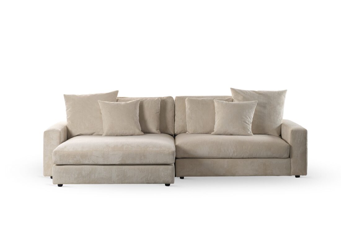 3 Zitsbank Met Chaiselongue L R Rib920 8211 Stof Lincoln Naturel 83