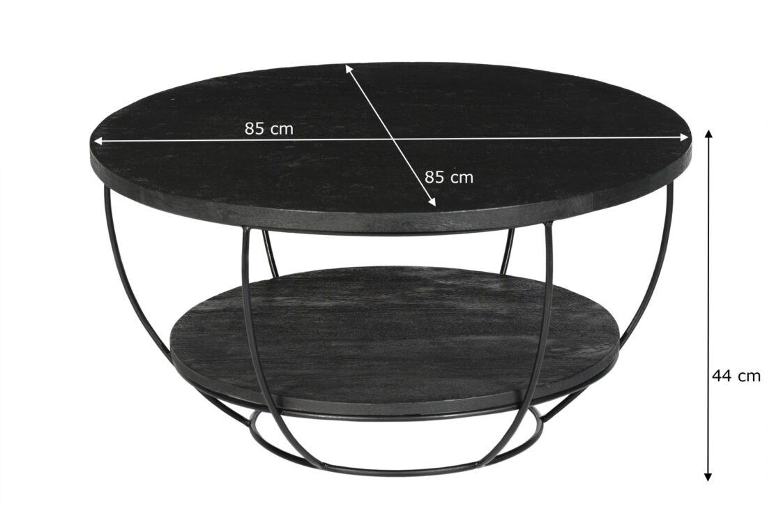 Salontafel Brix Evan Norris 8211 Zwart Mangohout 8211 Metaal 8211 85 Cm