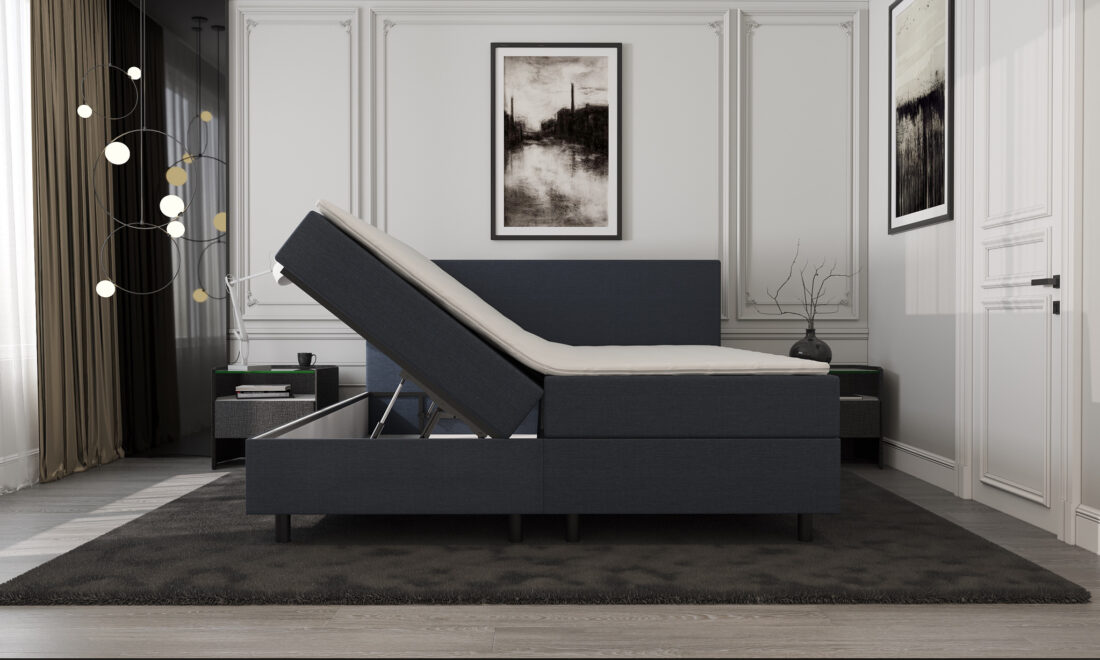 Mrgenn Boxspring Met Opbergruimte Donkerblauw 140 215 210