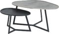 Novato salontafel, set van 2, antiek zilver / zwart
