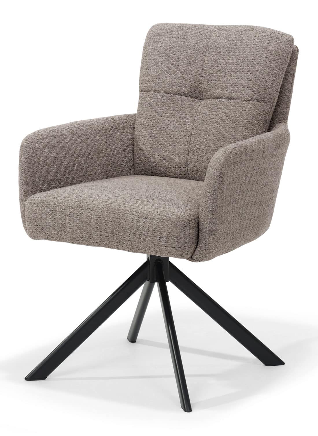 Eetkamerstoel Fred 8211 Stof Retro Bliss 18 Taupe 8211 Draaivoet 180 8211 Metaal