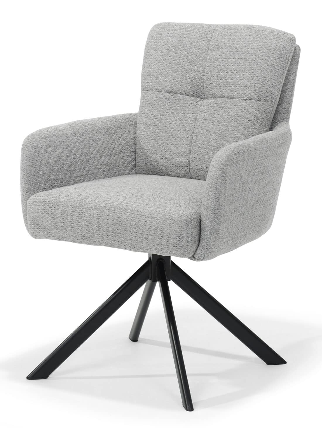 Eetkamerstoel Fred 8211 Stof Retro Bliss 83 Grijs 8211 Draaivoet 180 8211 Metaal