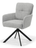 Eetkamerstoel Fred - Stof Retro Bliss #83 grijs - Draaivoet 180 - Metaal
