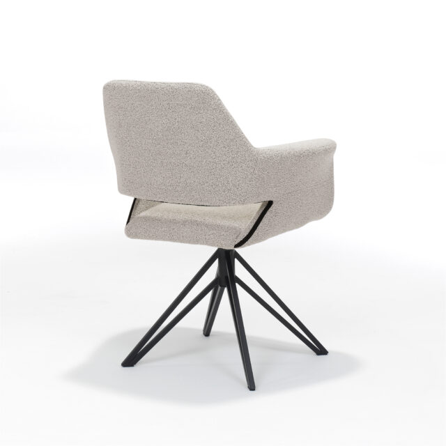 Katy Armstoel Stof Teddy Naturel Draaivoet