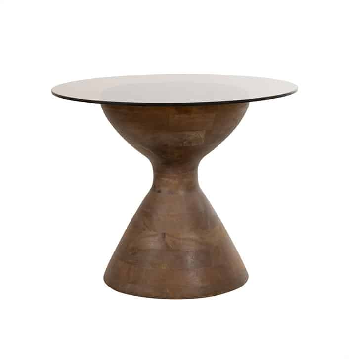 Yves Bijzettafel 57 H47 Mango Mat Walnoot Rookglas