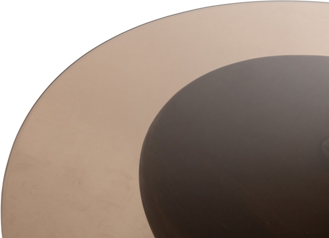 Yves Bijzettafel 57 H47 Mango Mat Walnoot Rookglas