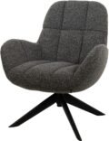 Draaifauteuil Elvis - Stof Monet antraciet 0252 - 360