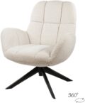 Fauteuil Elvis - Stof Monet Parel 0855 - Metaal - 360°