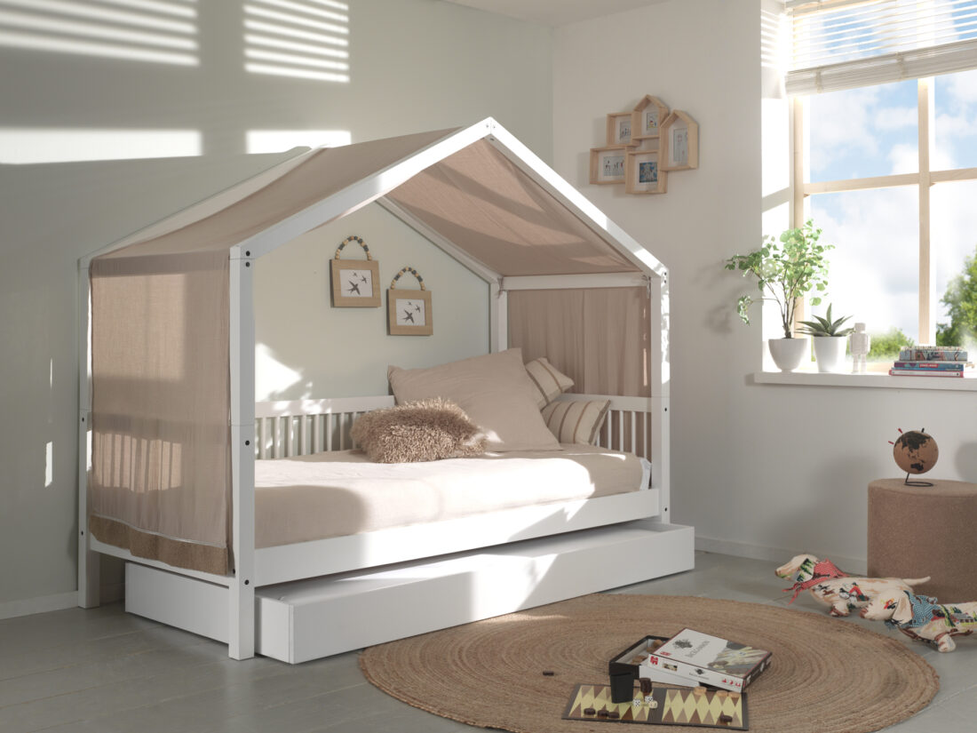 Forrest Beech Huisbed Met Uitschuifbed En Textiel