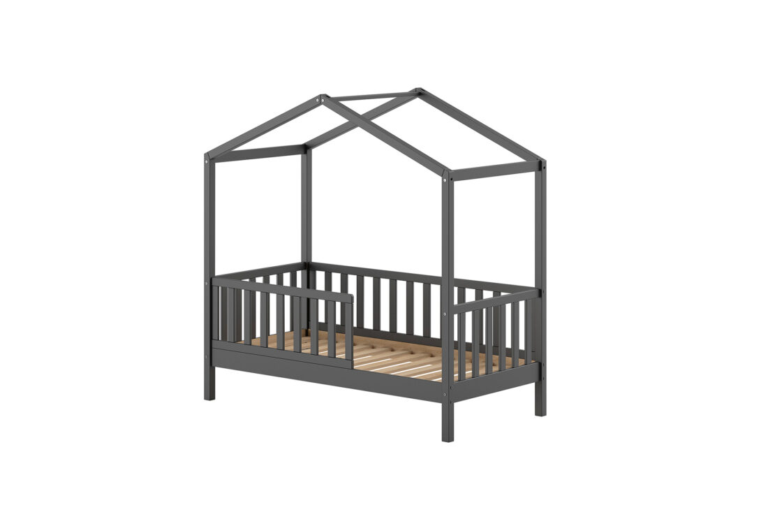 Ledikant Dallas 8211 Antraciet Dennenhout 8211 Peuterbed 8211 70 215 140 Cm