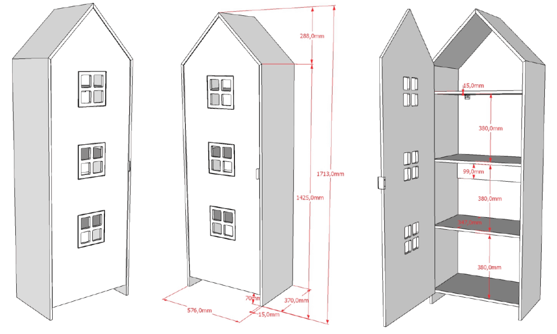 Casami Bruges 3 Delige Kastencombinatie Casami Bruges 3 Delige Kastencombinatie