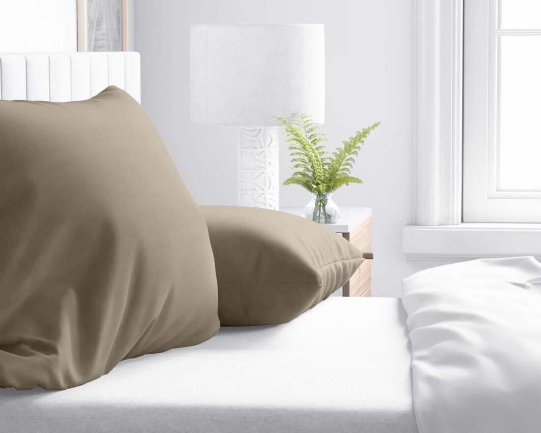 Flanellen 2 In 1 Kussenslopen Taupe