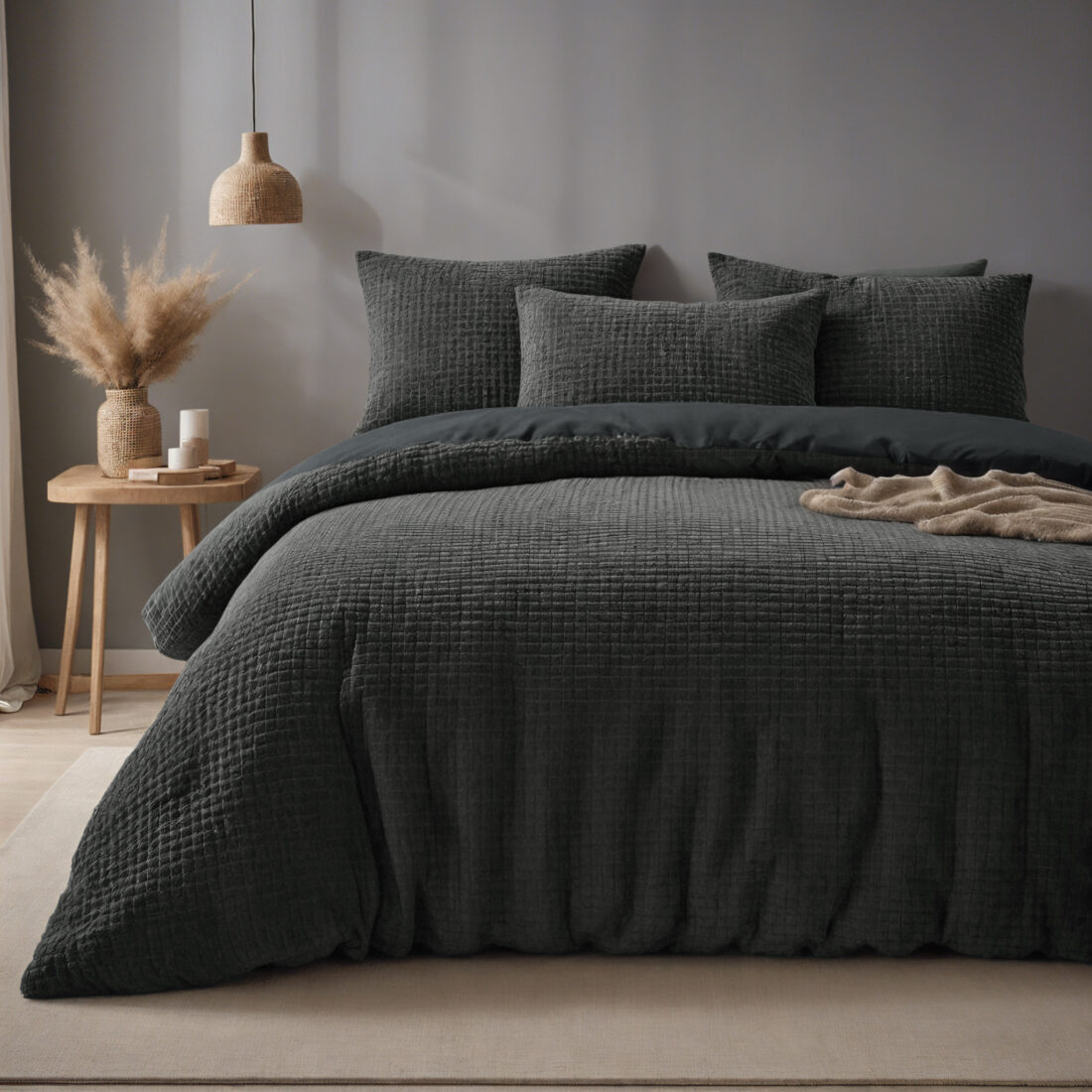 Geruit Teddy Antraciet 140 X 200 220