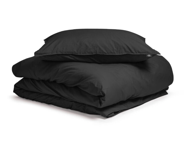 Egyptisch Katoen Uni Dekbedovertrek Zwart 140 X 200 260