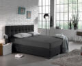 Enkel jersey 135 gr. hoeslaken antraciet 190/200 x 200/220